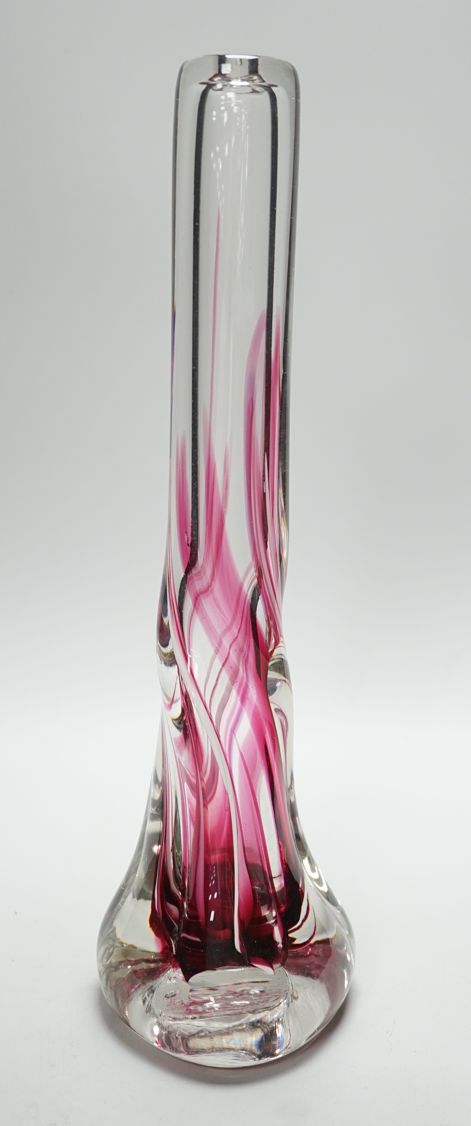 A Strathearn coloured glass lamp stem. 40cm tall